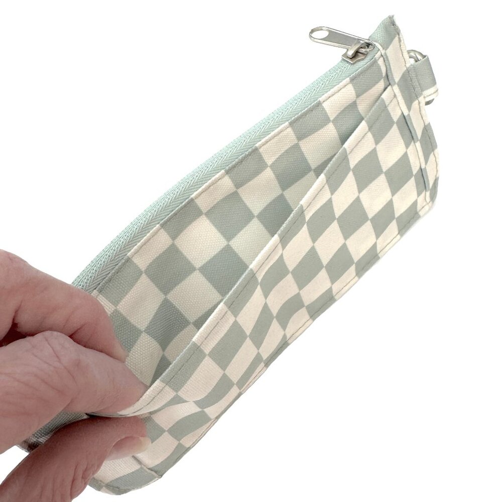 NWOT Canvelle MINT CHECKERED Slim Wallet - Picture 3 of 7